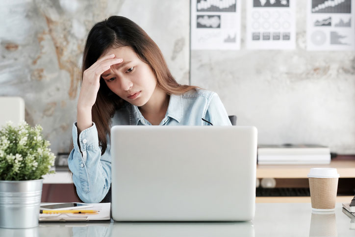 Stressed businesswoman