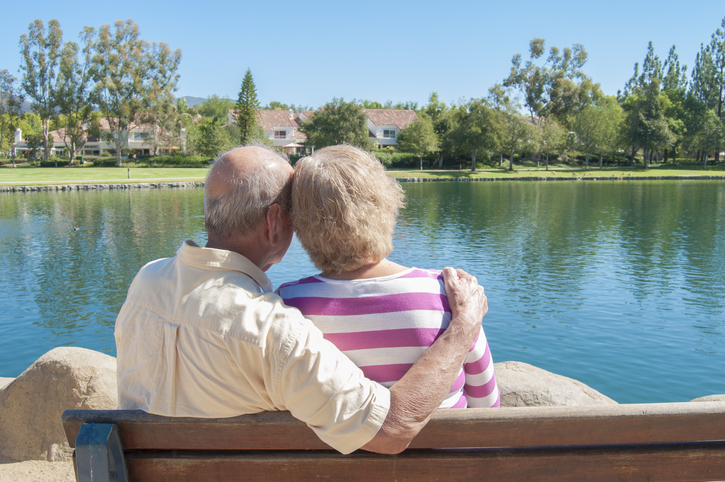 senior couple on lakeside