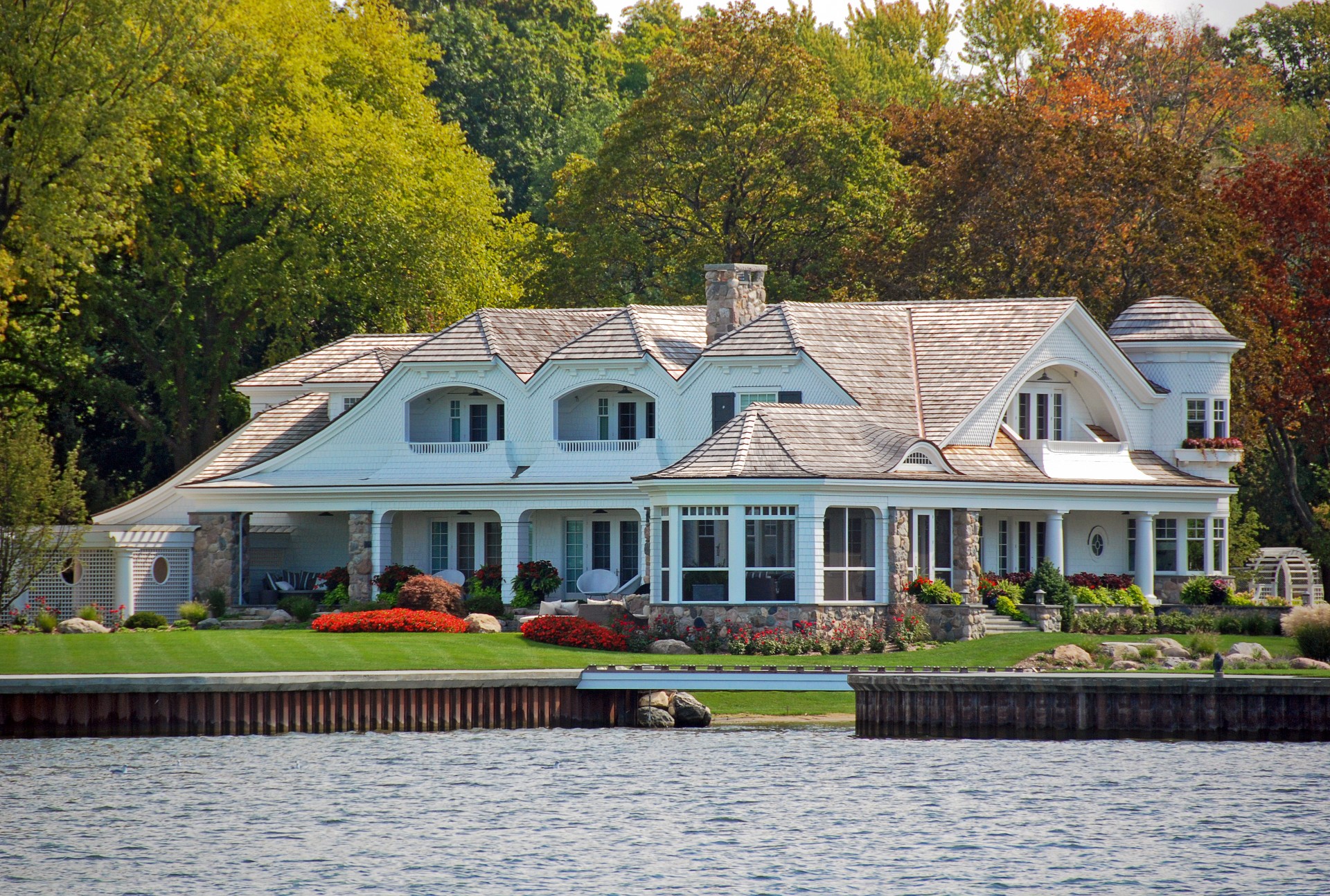 luxury lakefront home with great view