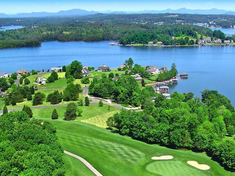 aerial view of Mountain Lake