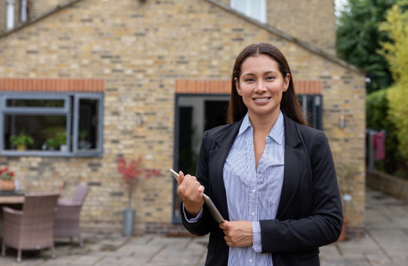 woman realtor smiling