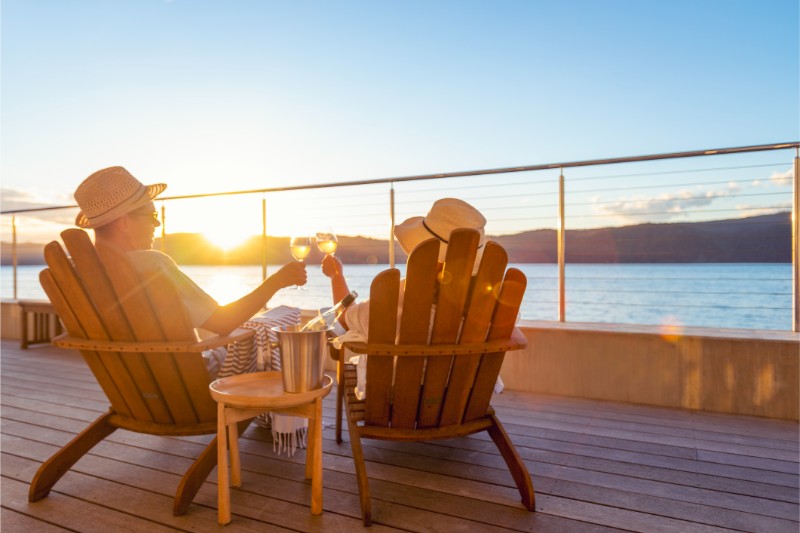 Couple Relaxing and Drinking