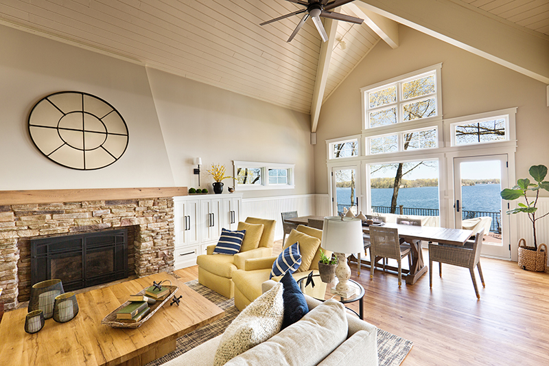 A contemporary living room with fireplace and TV in a modern home.